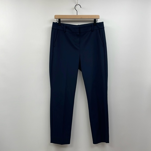 J. Crew Mercantile Ruby Slim Stretch Twill Mid-Rise Trouser Crop Pant Navy 10 - Picture 3 of 9